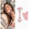 Generic Set con rullo viso e gua sha per massaggio facciale, riduce gonfiore e rughe, strumento rinfrescante per la cura della pelle per viso, collo, occhi, rilassante, regalo di bellezza per la cura di sé