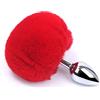 QIJIHE Dilatatore anale in acciaio inox per donne e coppie, sex toy con punta conica, piccolo plug in metallo (rosso)