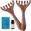 Generic Pettine massaggiatore per cuoio capelluto, 2 massaggiatori manuali per la testa, strumento rilassante in legno a 6 artigli, spazzola ergonomica portatile per donne e uomini, corpo, viso, spa a casa