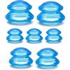 TOATELU Coppette in silicone, 7 coppette in silicone, anti-cellulite, in vetro flessibile, 3 diverse dimensioni, allevia il dolore e le articolazioni, per tutto il corpo, blu