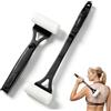 WOKICOR Spalma Crema Schiena, Applicatore Lozione Corpo 46,5 cm Pieghevole con 2 Rulli in Spugna, Manico Lungo Nero per Crema Solare, Autoabbronzante, Doccia, Bagno, Cura Quotidiana, Gambe e Piedi