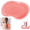 Giugio Piedi Scrubber per Doccia, Massaggiatore Lavaggio del Piede per Doccia con Ventose Antiscivolo, Cuscinetto di Massaggio in Silicone Antiscivolo, Esfoliare, Circolazione Sanguigna (rosso)