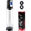 Toys Hub Pompa Peniena Elettrica Automatica con Display LED | 2 Anelli in Silicone - Ricaricabile USB - Impermeabile - Stimolatore e Amplificatore Maschile