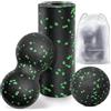 Kisvic Pallina Massaggio Muscolare, 3 Pezzi Palla Fasciale, Pallina Massaggio Piedi, Duoball per Colonna Vertebrale, Piede, Collo e Schiena (Verde)