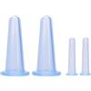 HDouii Set di coppettazione facciale anticellulite, coppette sottovuoto in silicone per massaggio viso e occhi, massaggiatori manuali per schiena (2 piccoli + 2 grandi) (blu)