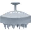 HEETA Massaggiatore Cuoio Capelluto per Capelli Umidi e Asciutti, Spazzola Delicata con Testa in Silicone Morbido per Massaggio ed Esfoliazione - Grigio