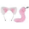 TiaoBug Plug Anale per Donne Tail Plug di Acciaio Inossidabile Toys Giocattoli Erotismo 2 Pcs Fascia Copricapo Orecchie di Gatto Coda di Volpe di Pelliccia Cosplay