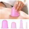 Generic 1 set di coppette per massaggi in silicone, kit manuale di varie dimensioni, accessori per uso domestico e da viaggio (rosa)