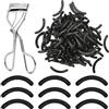 ACKKOR 100 Pezzi Ricambi per Piegaciglia, Gommini di Ricambio in Silicone per Piegaciglia, Cuscinetti Morbidi per Curvatura Ciglia (Nero)