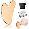 Yikki Gua Sha Viso, Gua Sha Acciaio, Guasha Massaggiatore, Strumento Raschietto per Massaggio Linfodrenante in Metallo per Viso, Occhi, Collo, Corpo
