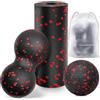 Kisvic Pallina Massaggio Muscolare, 3 Pezzi Palla Fasciale, Pallina Massaggio Piedi, Duoball per Colonna Vertebrale, Piede, Collo e Schiena (Rosso)