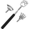 AOOWU Schiena Grattaschiena Telescopico, 3PCS Grattaschiena Portatile, Sostituibile Grattaschiena Massaggiatore, Scratcher Telescopico in Acciaio Inox, per Testa, Schiena, Gambe Grattaschiena