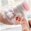 Generic Spazzola per la pulizia del viso con setole morbide in silicone e doppio lato, rosa | Design double-face con setole morbide e superficie in silicone per una pulizia delicata ed esfoliante del viso.
