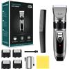 GYOUFU Tagliacapelli per uomo Kit per tagliare i capelli Trimmer per barba elettrico ricaricabile Rasoio per barba senza fili per cani da compagnia Baby Kids con pettini guida (Nero B1)