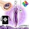 Majestic's Pendolo Esoterico Egizio, Pendolo Divinatorio Egiziano di Radiestesia AMATISTA - Pendolino Radioestesia Universale Goccia d'Acqua in Pietra Naturale