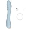 Generico Bacchetta vibrante portatile, 10 modalità, silicone, ricarica USB | Controllo manuale, impermeabile, basso rumore sotto 50 db, una unità, rosa o blu(Blue)