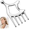 ugescdbi Massaggiatore portatile per cuoio capelluto, in acciaio inox | Agopressione e antirughe, strumento Gua Sha, per terapia dei punti trigger per testa, viso, occhi, collo, spalle