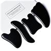 Rena Chris Gua Sha - Strumento per massaggi, 4 pezzi Gua Sha, per trattamento termale, agopuntura terapeutica, trigger point (nero)