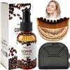 exatta Set di 2 spazzole per il viso, spazzola per il contorno linfatico con 30 ml di olio di caffè, olio di caffè antirughe per massaggio linfatico, rilassamento e cura quotidiana della pelle