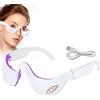 TWSOUL Massaggiatore per occhi con calore, 2 in 1 EMS per la cura degli occhi, 6 modalità di massaggio, 3 livelli, maschera elettrica per gli occhi, occhiali termici, anti-invecchiamento, allevia