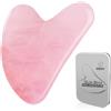 GUKOY Gua Sha Pietre viso giada pietra a forma di cuore Guasha Board strumento di massaggio antigraffio per viso, occhi, collo per la cura della pelle (rosa)