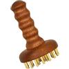 Lanmijia Pettine in rame da massaggio cranico | Strumento massaggio Gua Sha corpo cuoio capelluto con manico legno - Dispositivo per Sollievo Muscolare delle Gambe - per adulti, testa, collo, spalle,