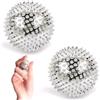 EIHI 2 Pezzi Palline Massaggio, 3.2 CM Riccio, Massaggi dei Punti Trigger, Palla Massaggiante gli Sport per Alleviare lo Stress, per Schiena, Piedi, Recupero Muscolare, Mani, Gambe, Argento