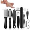 Generic Kit pedicure 10 in 1 per piedi, set professionale di strumenti per la cura dei piedi, con rimozione dei calli, lima per piedi, lima per unghie e raschietto, forniture per pedicure per casa e salone