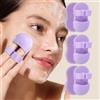 Generic 3 pennelli da donna in morbido silicone per pulizia profonda del viso, rimozione di punti neri e acne, spazzole manuali per la pulizia del viso, 8,5 x 5 x 2,5 cm, viola