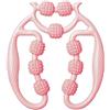 Sikweny Rullo Massaggio Muscolare 9 Rulli in EVA Indipendenti Foam Roller Pilates Rivestimento 3D Massaggiatore Anti Cellulite Impugnatura Curva Antiscivolo per Casa Ufficio Palestra (Rosa grigiastro)