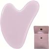 YANKUIRUI Gua Sha Stones Facial Jade Guasha Board Massage Tool Heart Shape Jade per il Viso, gli Occhi, il Collo per la Cura della Pelle, la Bellezza e il Rilassamento dei Muscoli del Corpo (Rosa)