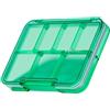 QUARDINE Portapillole Ultrasottile QUARDINE, Astuccio da Borsa con Divisori Rimovibili e Guarnizione Siliconica Antiumidità, Organizzatore di Pillole da Viaggio Portatile a 7 Scomparti per Vitamine (Verde)