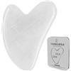 YANKUIRUI Gua Sha - Strumenti per il viso, in giada, per massaggi e agopunture, in metallo, per corpo, viso, collo e occhi, regalo per la cura della pelle da donna (bianco)