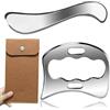 GYX COELE IASTM - Raschietto per muscoli 2 in 1, in acciaio inox, per massaggio Gua Sha, ideale per terapia fisica dei tessuti molli, utilizzato per braccia, schiena, gambe, collo (2 pezzi)
