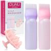 DUAIU Massaggiatore del Cuoio Capelluto con 2 Applicatori di Olio per Capelli, Spazzola per Massaggio del Cuoio Capelluto in Silicone Scalp Massager, Set di Strumenti per la Cura dei Capelli