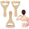 HENGBIRD 3 rulli massaggianti in legno, rullo per muscoli della schiena, strumenti per massaggi manuali, massaggiatore con manico, rullo fasciale, per rilassare schiena, gambe, mani, muscoli del corpo