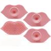 Generic Strumenti per pennelli per labbra, in silicone rosa a forma di labbra, con ventosa, 4 piccoli applicatori per la preparazione e la pulizia del trucco, facile da risciacquare