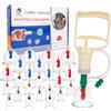 Gulxwis Coppette Massaggio, Coppettazione Massaggio Set Professionale 24 pezzi con Pompa a Vuoto - Tradizionale Cinese Terapia set di Coppettazione Set di Strumenti per Massaggio alla Schiena a Coppa Ventose