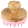Generico Massaggiatore Capelli Legno e Silicone Morbido Color Rosa Shampoo a Secco Spazzola Capelli Ricci e Lisci Scalp Massager Rilassante Esfoliante Testa per Stimolare la Crescita del Cuoio Capelluto