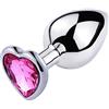 SXOVO Plug anale in acciaio inossidabile con giocattoli Crystal Sex Toys Giocattoli Sessuali (Rosa Rossa Grande)