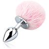 SXOVO Coda di Coniglio con Spinotto Anale in Metallo Cosplay Butt Plug Cock Giocattoli Sessuali Carini per Uomini e Donne (Rosa-S)