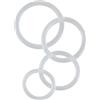 Orion 4 Anelli del pene Clear Cock - 4 Cock Anelli in silicone, Ø 30 mm - 50 mm, più standhaftigkeit grazie al Sangue Effetto Stau