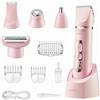 VGR Rasoio elettrico da donna 5 in 1 per bikini con rasoio per naso, impermeabile IPX7, display a LED, blocco da viaggio, ricaricabile USB-C, V-763, rosa