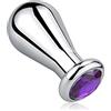 SXOVO Metallo Plug Anale Plug Analesex Toy con Diamante Viola Dilatatore Anale a Bulbo Sesso Anale Butt Plug Sex Toys Uomo Donna Coppie (S)