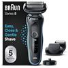 Braun Series 5 Regolabarba Uomo, Rasoio Elettrico Barba Braun Serie 5, Testina e Lame Flessibili, Accessorio Regolabarba Incluso E Base Di Ricarica, 100% Impermeabile E Ricaricabile, 51-M4500cs Menta