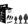 Me You Us Trio of Jewels - Kit di allenamento per anale in silicone, set di plug anali in 3 misure, per principianti e avanzati, tappi in silicone affusolati con base gioiello