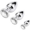 Greenpinecone Set Sex Toy feticcio masturbazione Greenpinecone S+ M+ L, metallo anale, Butt Plug, Anal Plug, Hook, Anal Butt Plug con diamante di cristallo trasparente, per principianti, 27 mm / 33 mm / 41 mm, BDSM, Bondage SM, per donne, coppie, uomini.