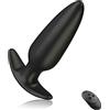 Roluck Plug Anale Vibrante Con 10 Modalità Di Vibrazione Telecomando Vibratore Anale in Silicone Morbido Butt Plug Plug Plug Anale Massaggiatore Prostatico Per Uomini Donne Coppie (M)