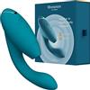 Womanizer Duo Vibratore Succhia-Clitoride per Donna - Succhiatore clitorideo - Stimolazione Punto G - Smart Silence - Sex Toy Rabbit - 14 intensità di vibrazione e suzione - Impermeabile - Petrolio