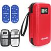 YOUSHARES Insulin Pen - Borsa termica con 2 mattonelle termiche TSA e indicatore di temperatura, borsa termica per medicinali per siringhe, Ozempic, Wegovy e accessori per medicinali (rosso)